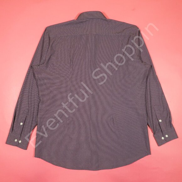 Mizzen + Main Trim Fit Dobby Print Sport Shirt in Blue / Read Size 2XL - Picture 3 of 5